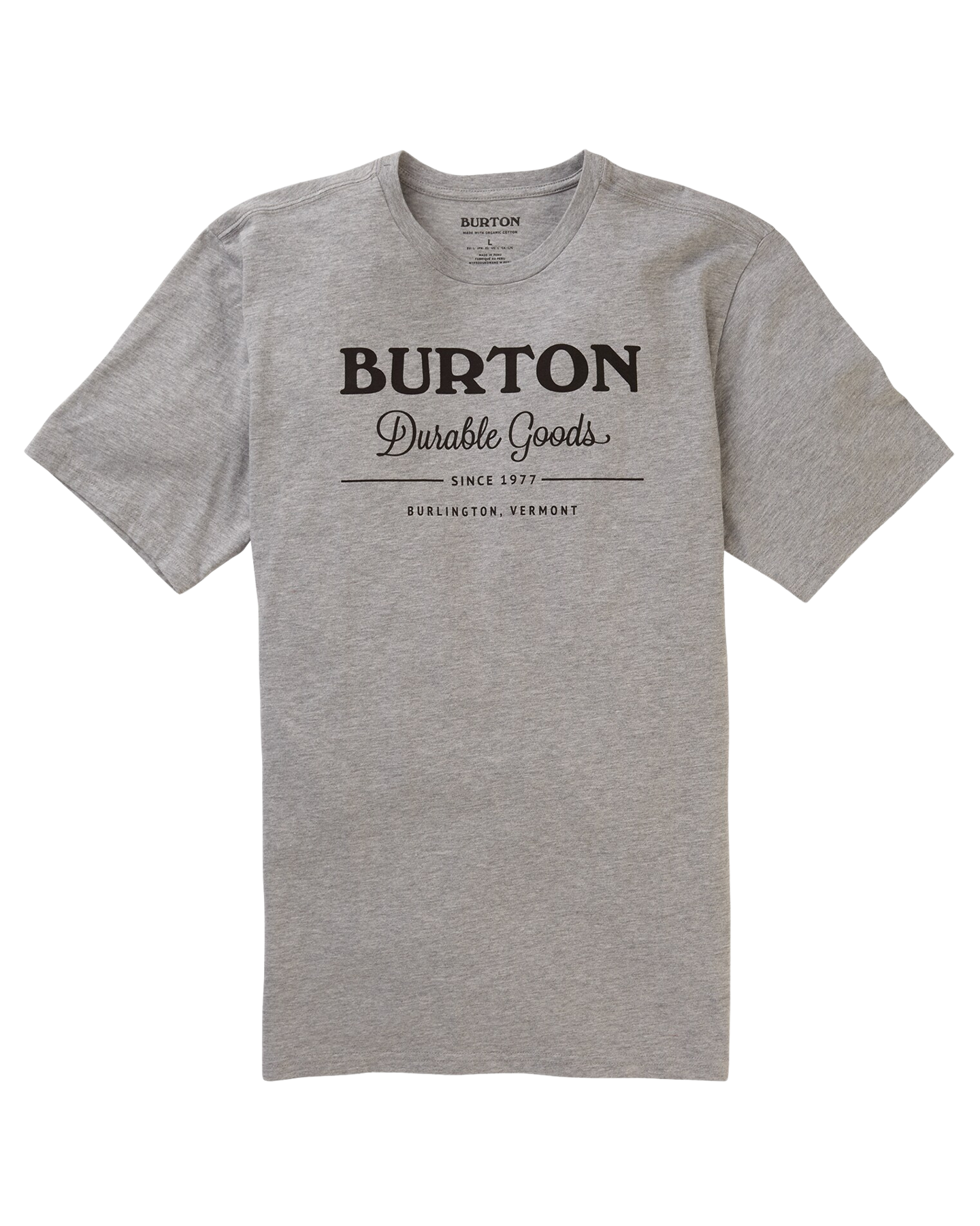 Burton Durable Goods Short Sleeve T-Shirt - Gray Heather (M) Unisex S/S Tees - Trojan Wake Ski Snow