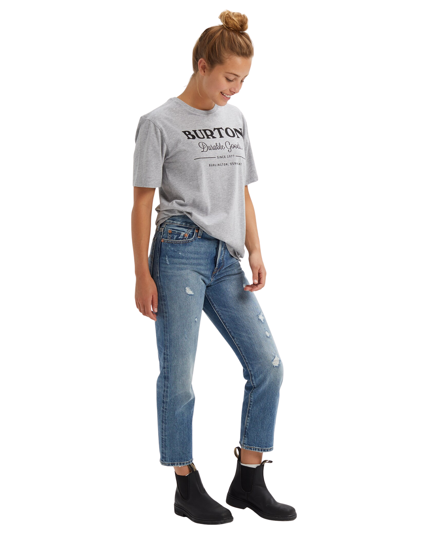 Burton Durable Goods Short Sleeve T-Shirt - Gray Heather (M) Unisex S/S Tees - Trojan Wake Ski Snow