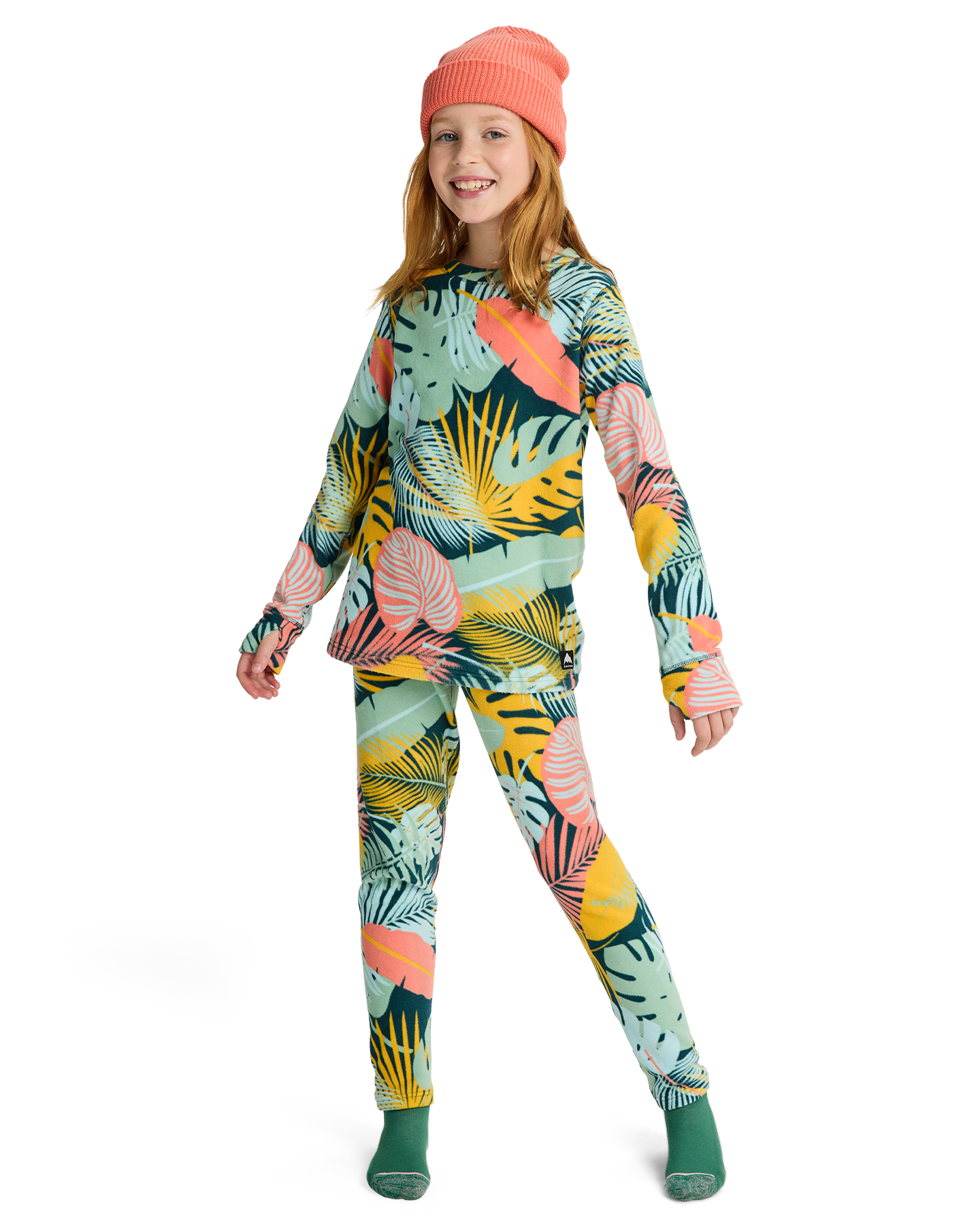 Burton Kids' Fleece Base Layer Thermal Set - Oversized Tropical Kids' Thermal Sets - Trojan Wake Ski Snow