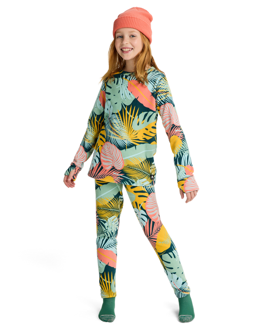 Burton Kids' Fleece Base Layer Thermal Set - Oversized Tropical Kids' Thermal Sets - Trojan Wake Ski Snow
