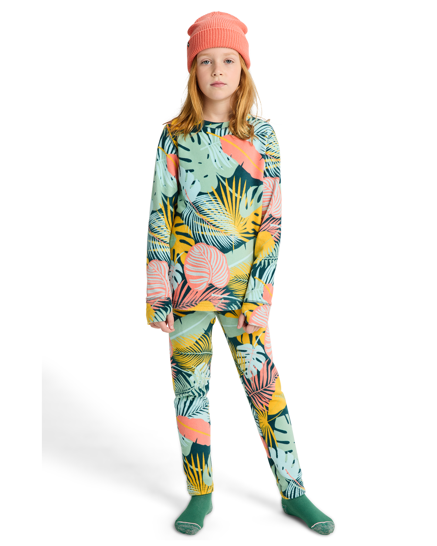 Burton Kids' Fleece Base Layer Thermal Set - Oversized Tropical Kids' Thermal Sets - Trojan Wake Ski Snow