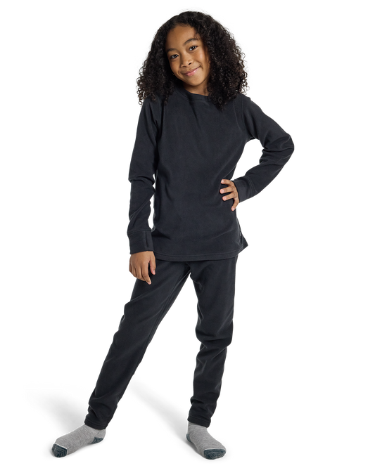 Burton Kids' Fleece Base Layer Thermal Set - True Black Kids' Thermal Sets - Trojan Wake Ski Snow