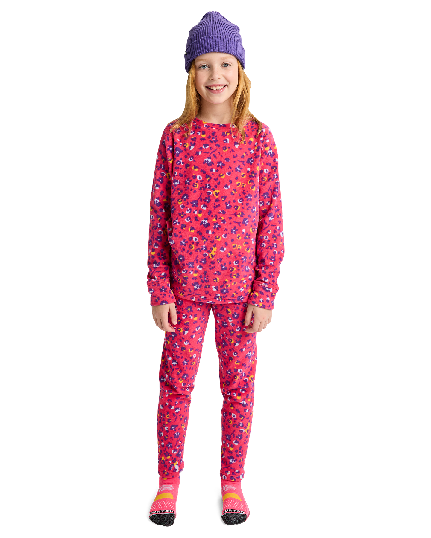 Burton Kids' Fleece Base Layer Thermal Set - Wildcat Floral Kids' Thermal Sets - Trojan Wake Ski Snow