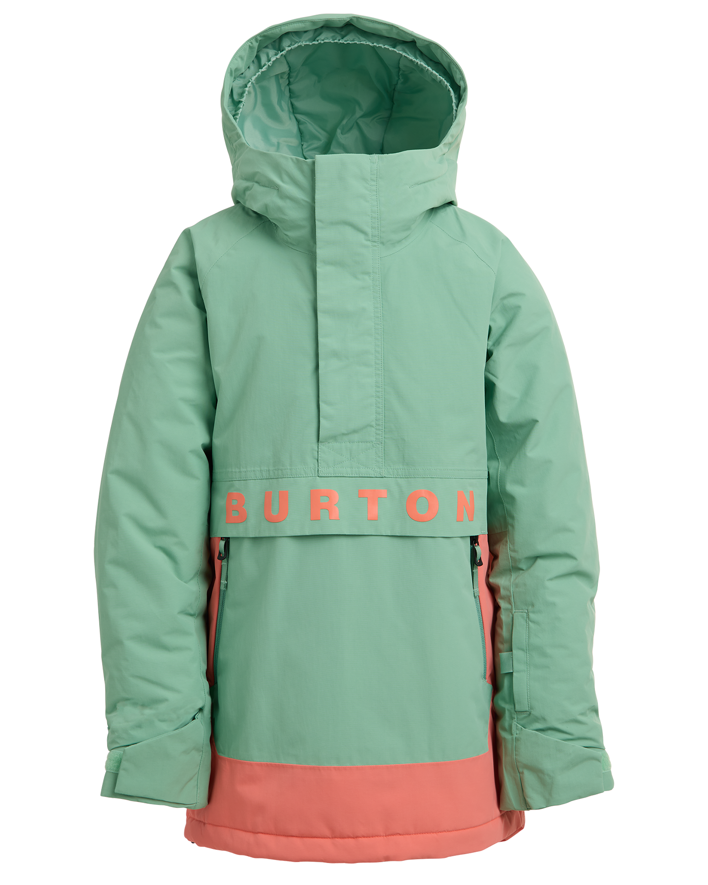 Burton Kids' Frostner 2L Anorak Snow Jacket - Soft Sage/Peach Echo Kids' Snow Jackets - Trojan Wake Ski Snow