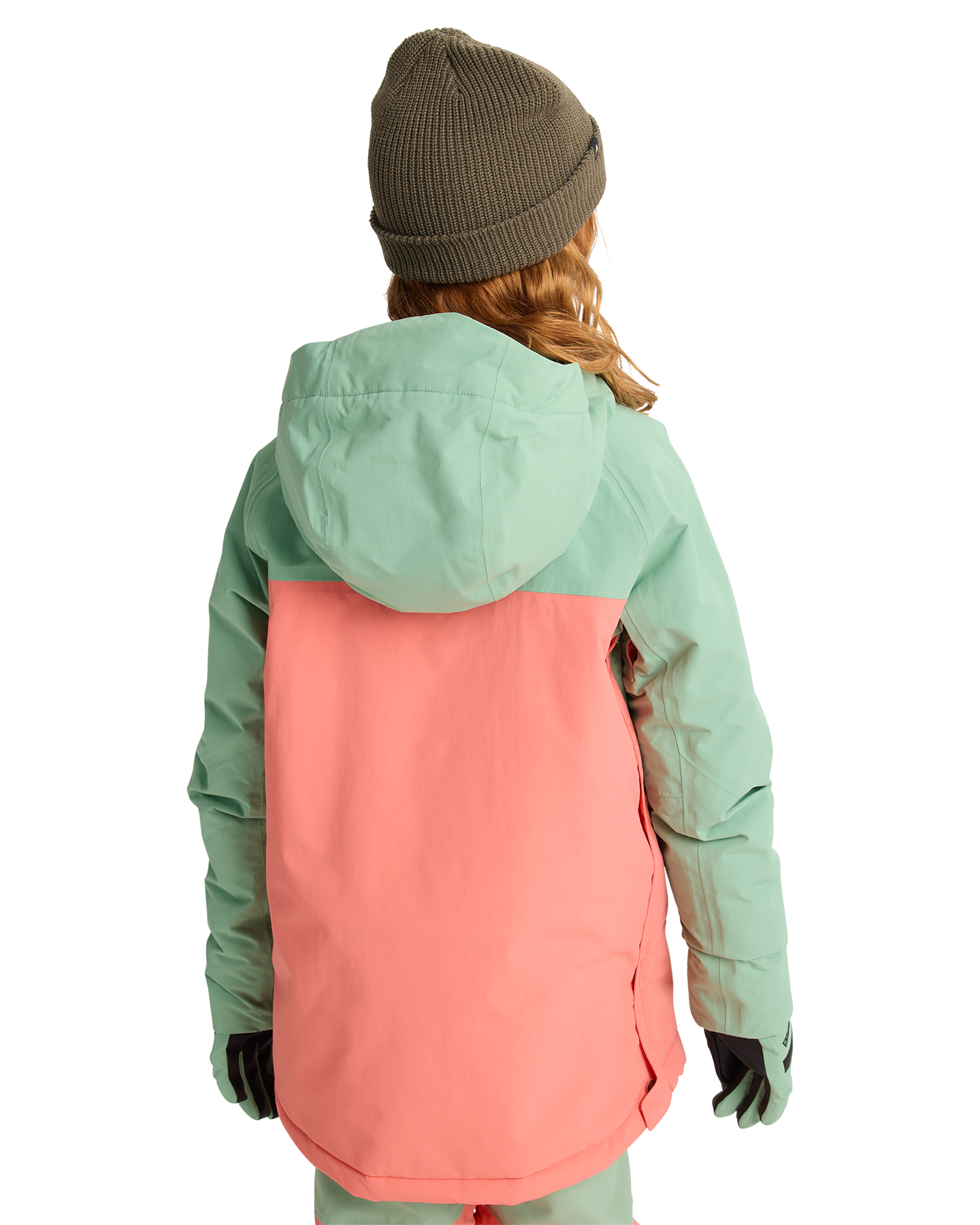 Burton Kids' Frostner 2L Anorak Snow Jacket - Soft Sage/Peach Echo Kids' Snow Jackets - Trojan Wake Ski Snow