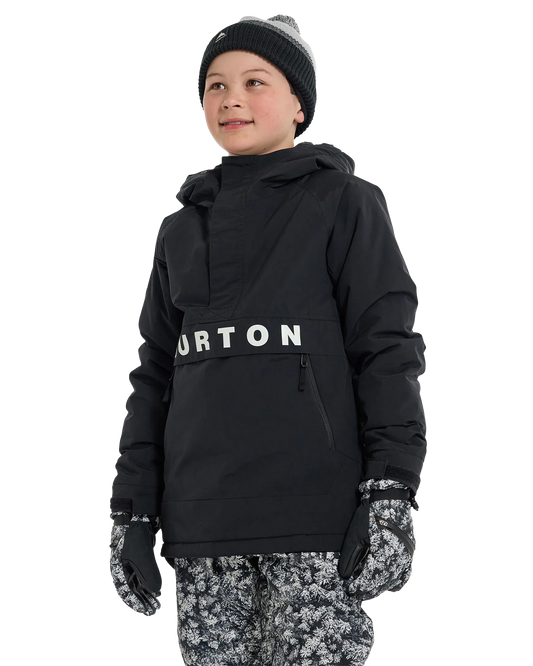 Burton Kids' Frostner 2L Anorak Snow Jacket - True Black Kids' Snow Jackets - Trojan Wake Ski Snow
