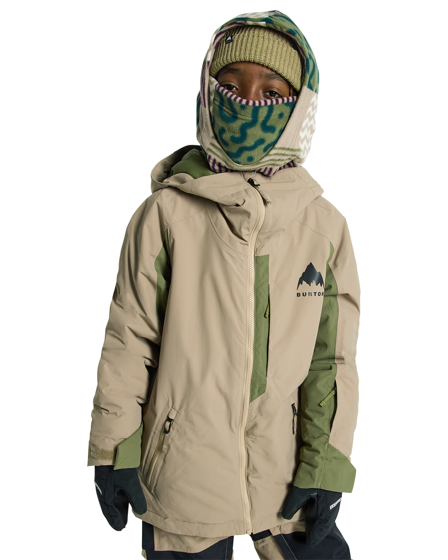 Burton Kids' Hillslope Snow Jacket - Summit Taupe/Forest Moss Kids' Snow Jackets - Trojan Wake Ski Snow