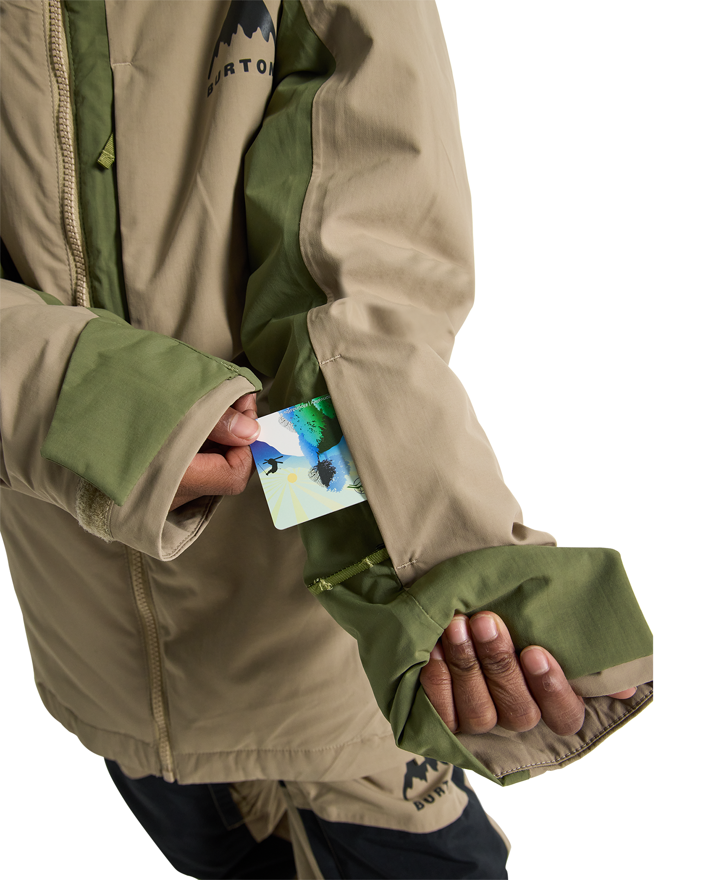 Burton Kids' Hillslope Snow Jacket - Summit Taupe/Forest Moss Kids' Snow Jackets - Trojan Wake Ski Snow