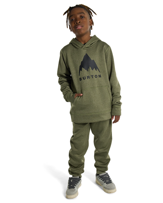 Burton Kids' Oak Pullover Hoodie - Forest Moss Heather Kids' Hoodies - Trojan Wake Ski Snow