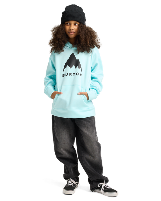 Burton Kids' Oak Pullover Hoodie - Light Teal Heather Kids' Hoodies - Trojan Wake Ski Snow