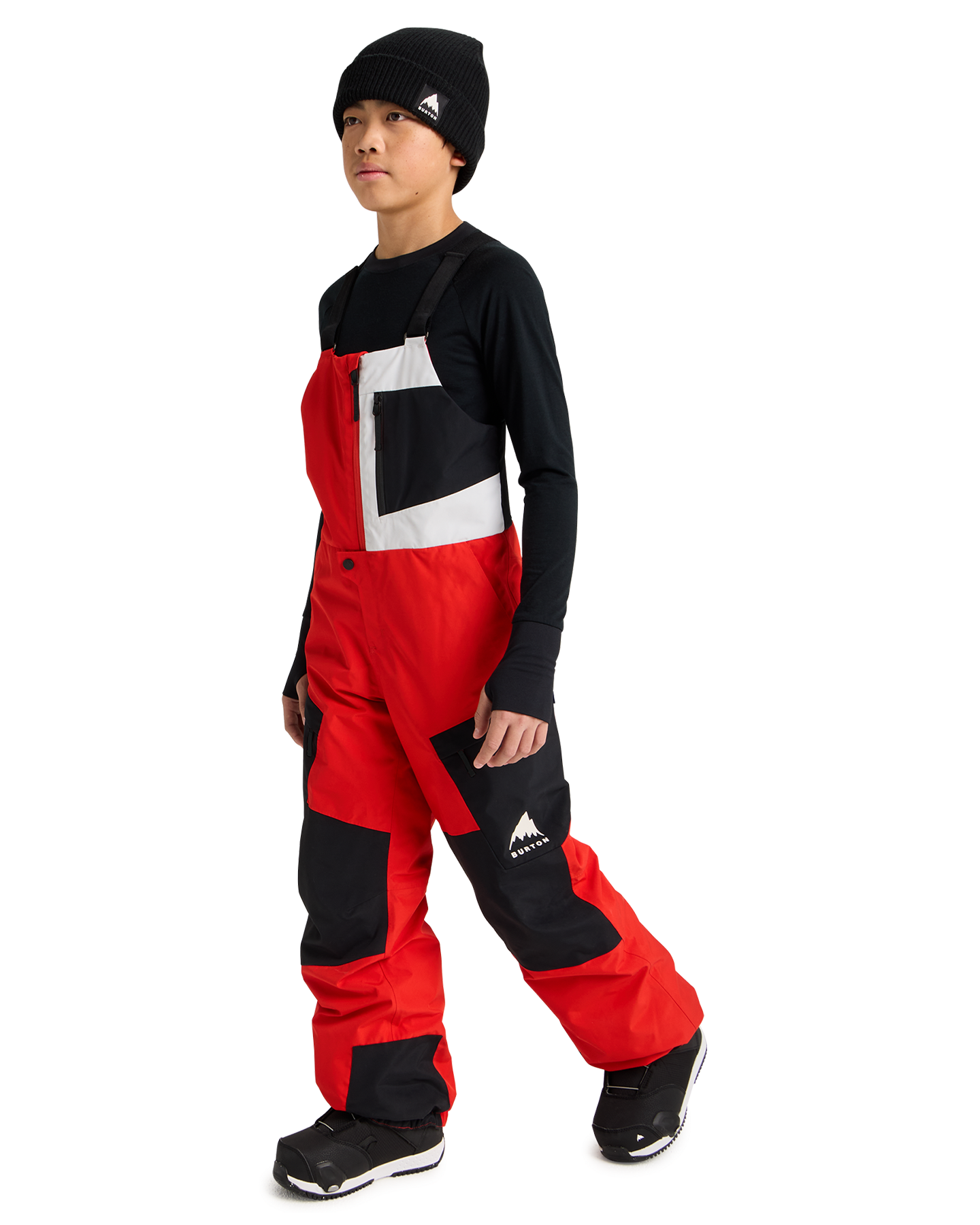 Burton Kids' Powline Gore-Tex 2L Snow Bib Pants - Flame Scarlet / True Black Kids' Snow Bibs - Trojan Wake Ski Snow