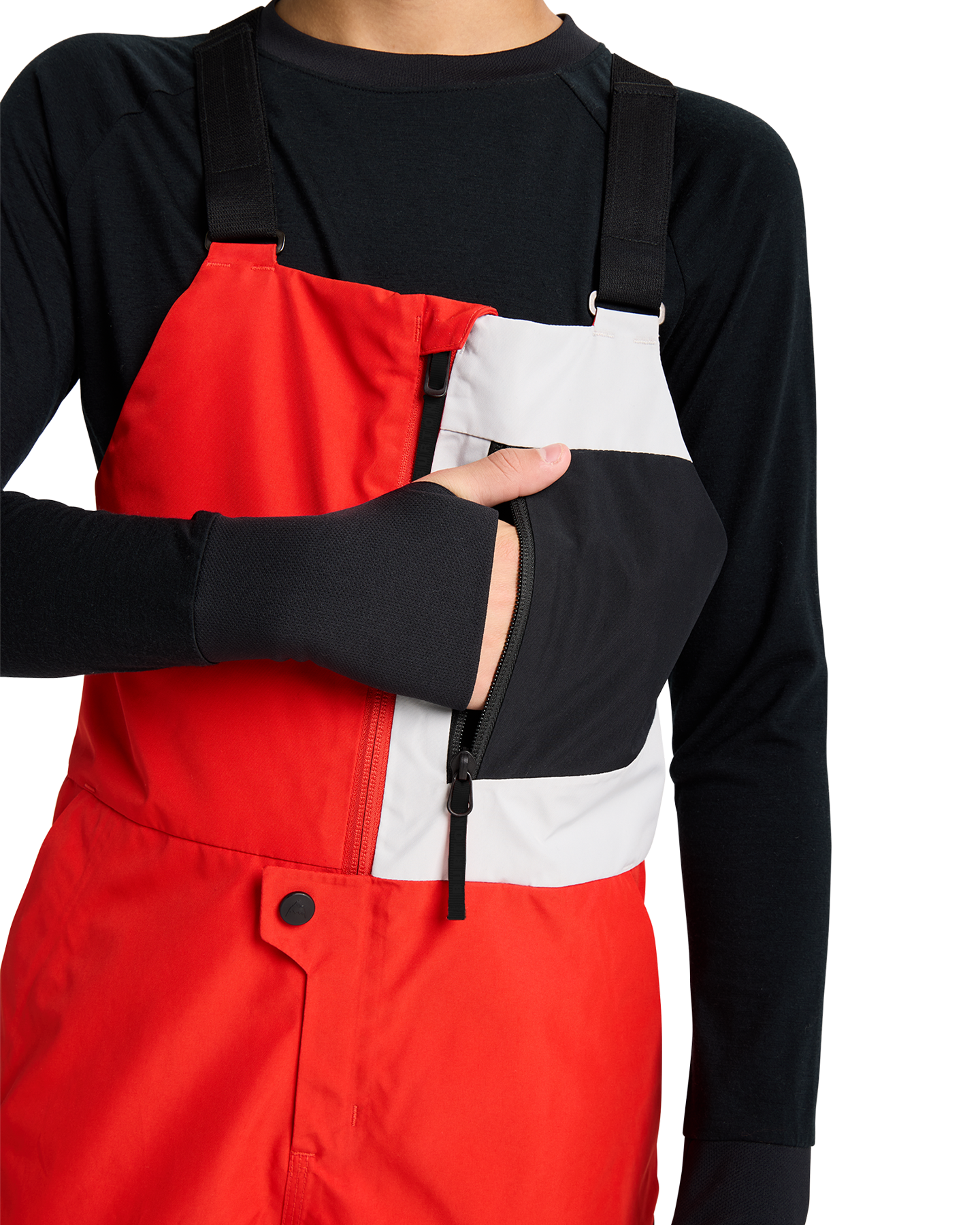 Burton Kids' Powline Gore-Tex 2L Snow Bib Pants - Flame Scarlet / True Black Kids' Snow Bibs - Trojan Wake Ski Snow