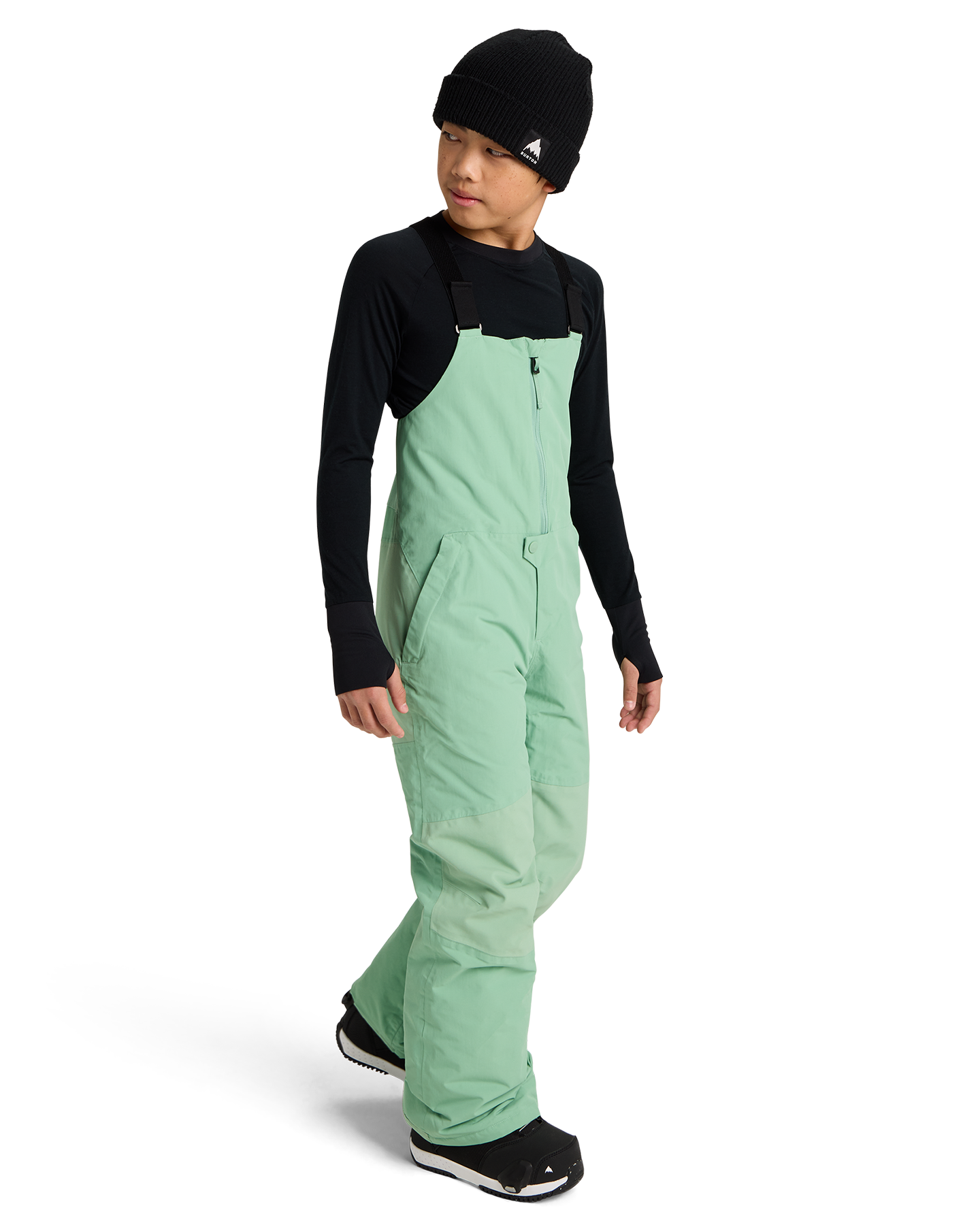 Burton Kids' Skylar 2L Snow Bib Pants - Soft Sage Kids' Snow Bibs - Trojan Wake Ski Snow