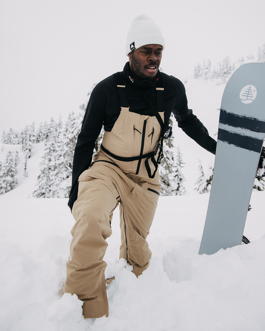 Burton Men's [ak]® Freebird Gore‑Tex 3L Stretch Bib Pants - Kelp Men's Snow Bibs - Trojan Wake Ski Snow