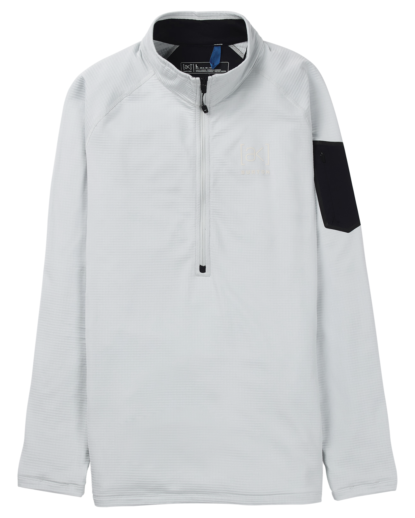 Burton Men's [ak]® Helium Grid Half-Zip Fleece - Gray Cloud Men's Fleece - Trojan Wake Ski Snow