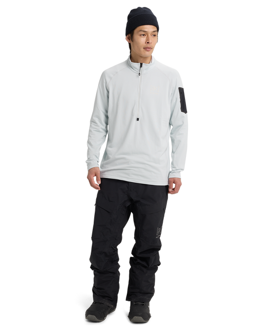 Burton Men's [ak]® Helium Grid Half-Zip Fleece - Gray Cloud Men's Fleece - Trojan Wake Ski Snow