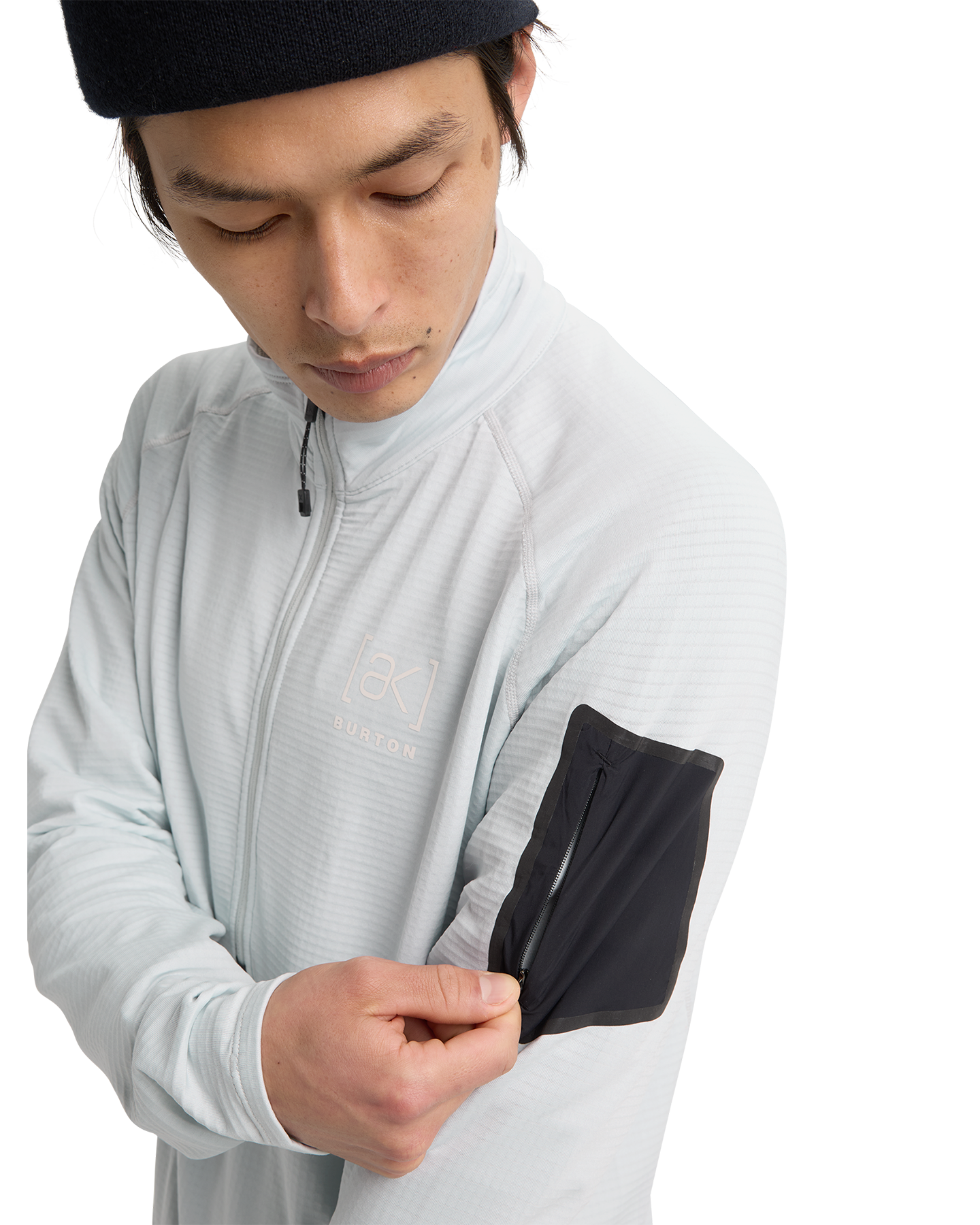 Burton Men's [ak]® Helium Grid Half-Zip Fleece - Gray Cloud Men's Fleece - Trojan Wake Ski Snow