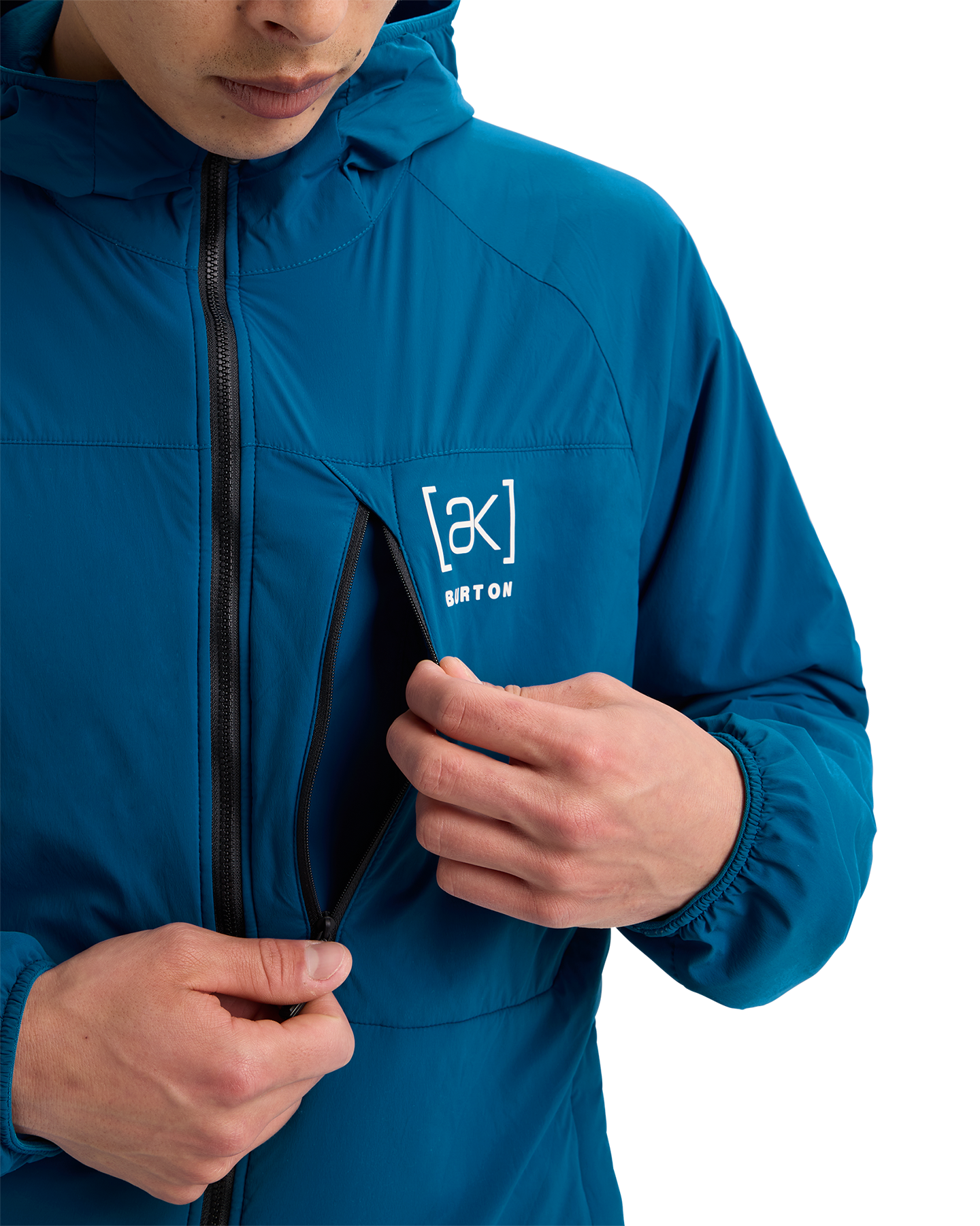 Burton Men's [ak]® Helium Hooded Stretch Insulated Jacket - Blue Teal Men's Jackets - Trojan Wake Ski Snow