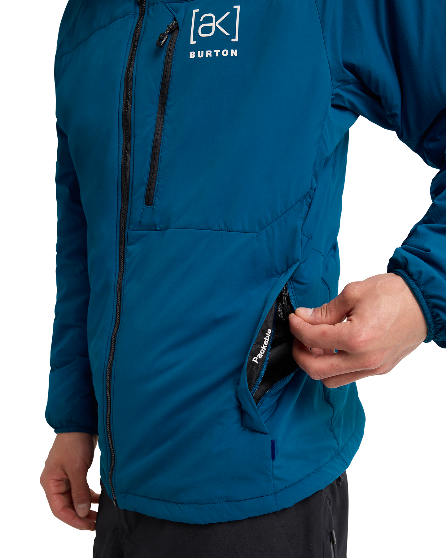 Burton Men's [ak]® Helium Hooded Stretch Insulated Jacket - Blue Teal Men's Jackets - Trojan Wake Ski Snow