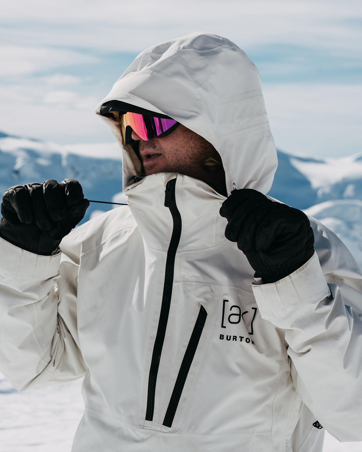 Burton Men's [ak]® Velocity Gore‑Tex 2L Anorak Snow Jacket - Stout White Men's Snow Jackets - Trojan Wake Ski Snow