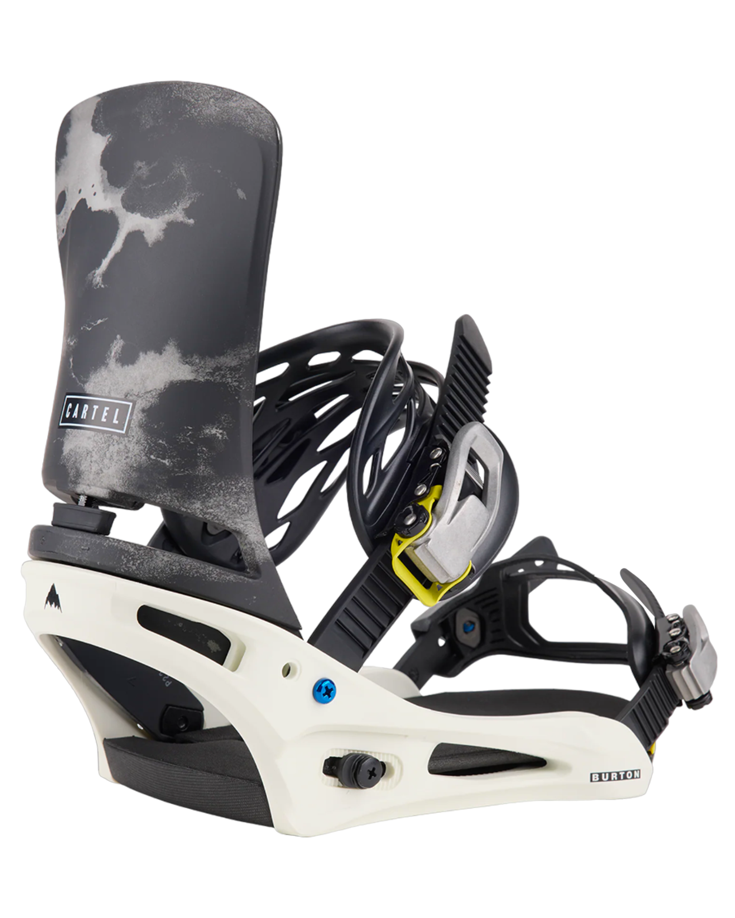 Burton Men's Cartel Re:Flex Snowboard Bindings - White / Graphic - 2024 Snowboard Bindings - Mens - Trojan Wake Ski Snow