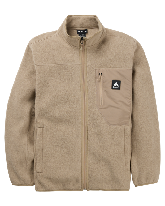 Burton Men's Cinder Full-Zip Fleece - Summit Taupe Men's Fleece - Trojan Wake Ski Snow