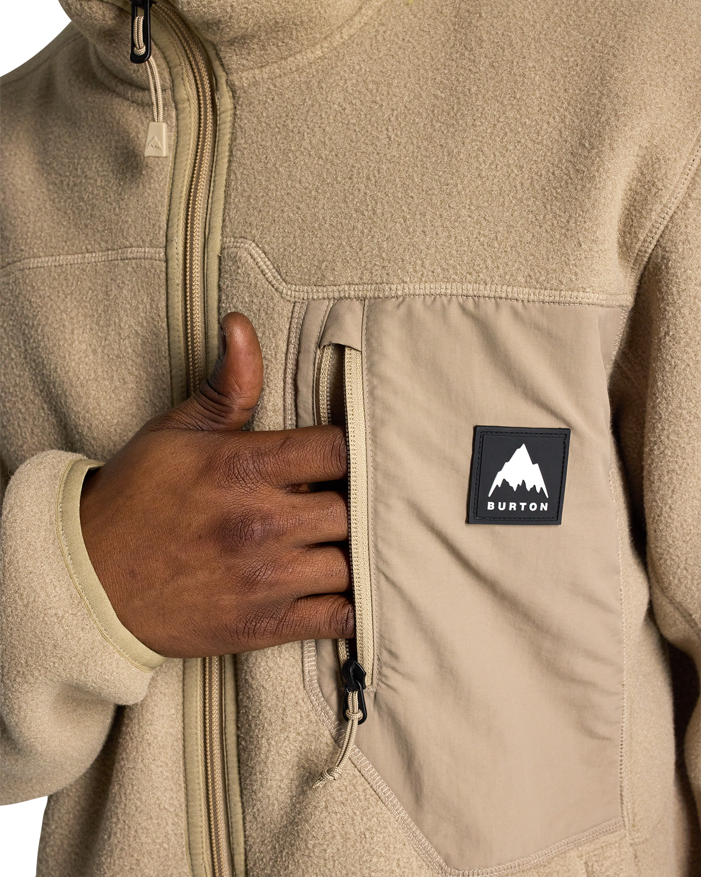 Burton Men's Cinder Full-Zip Fleece - Summit Taupe Men's Fleece - Trojan Wake Ski Snow