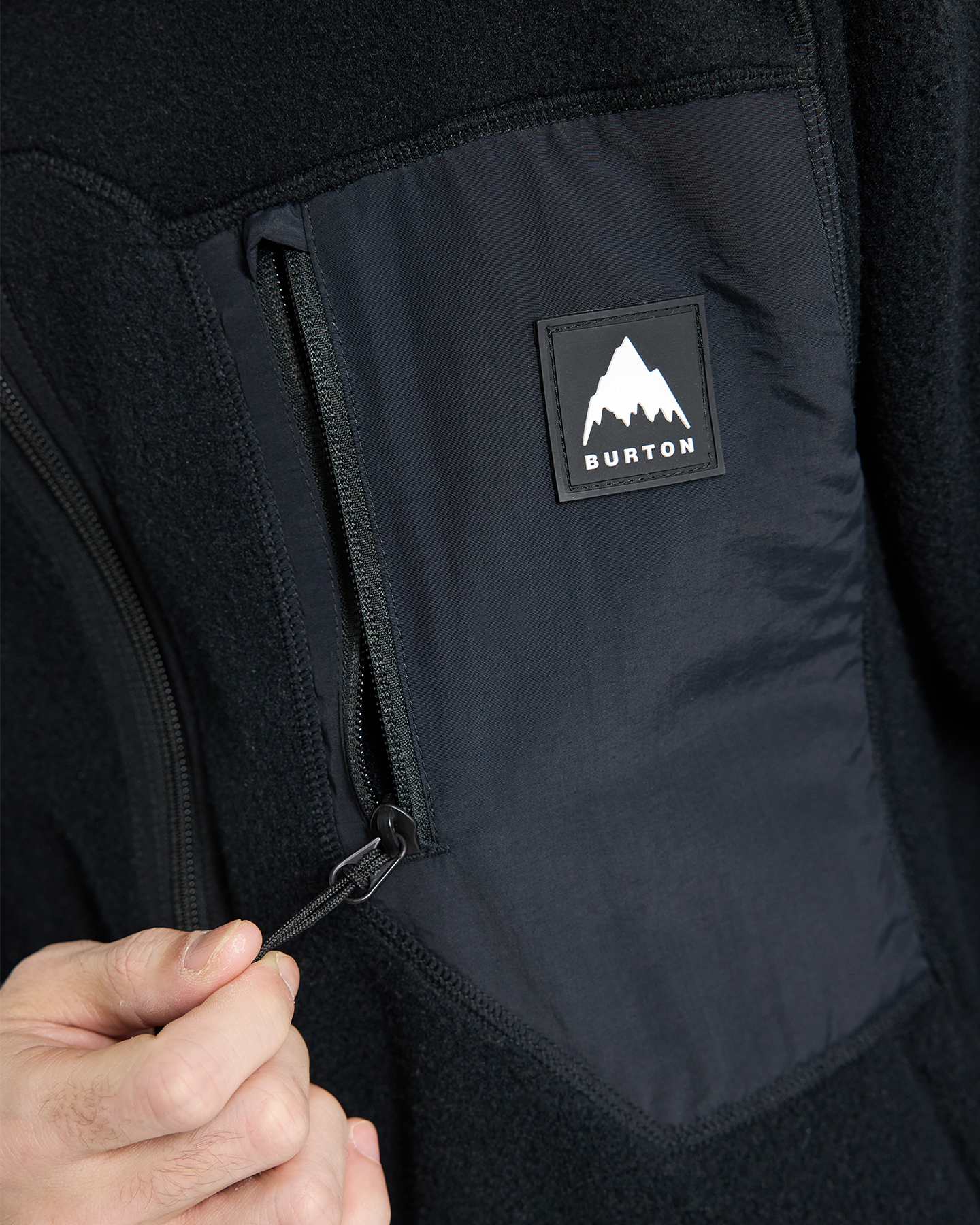 Burton Men's Cinder Full-Zip Fleece - True Black Men's Fleece - Trojan Wake Ski Snow