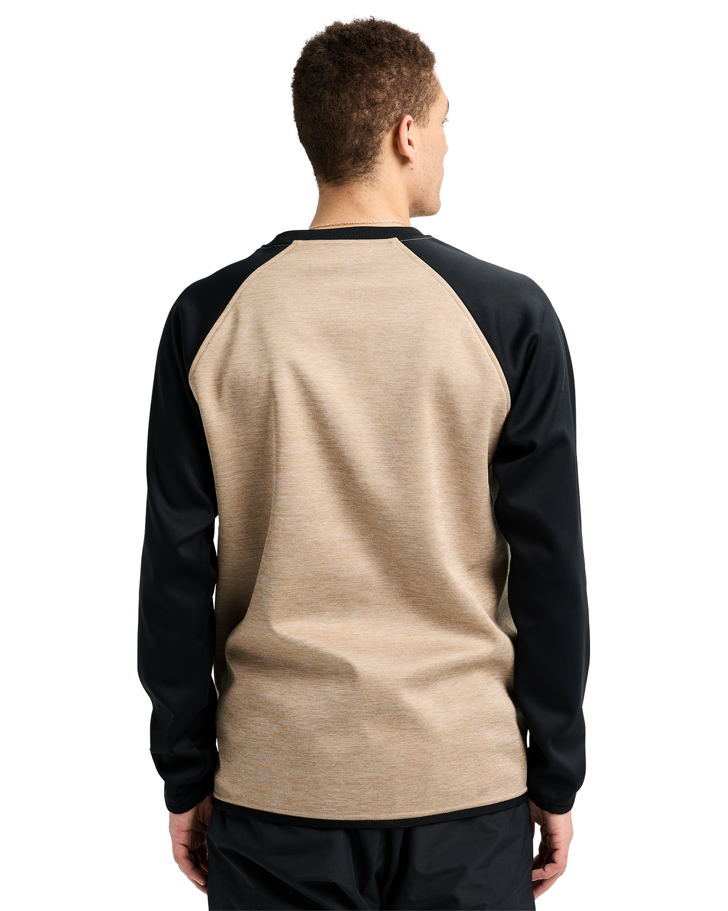 Burton Men's Crown Weatherproof Crewneck Fleece - Summit Taupe Heather/True Black Men's Fleece - Trojan Wake Ski Snow