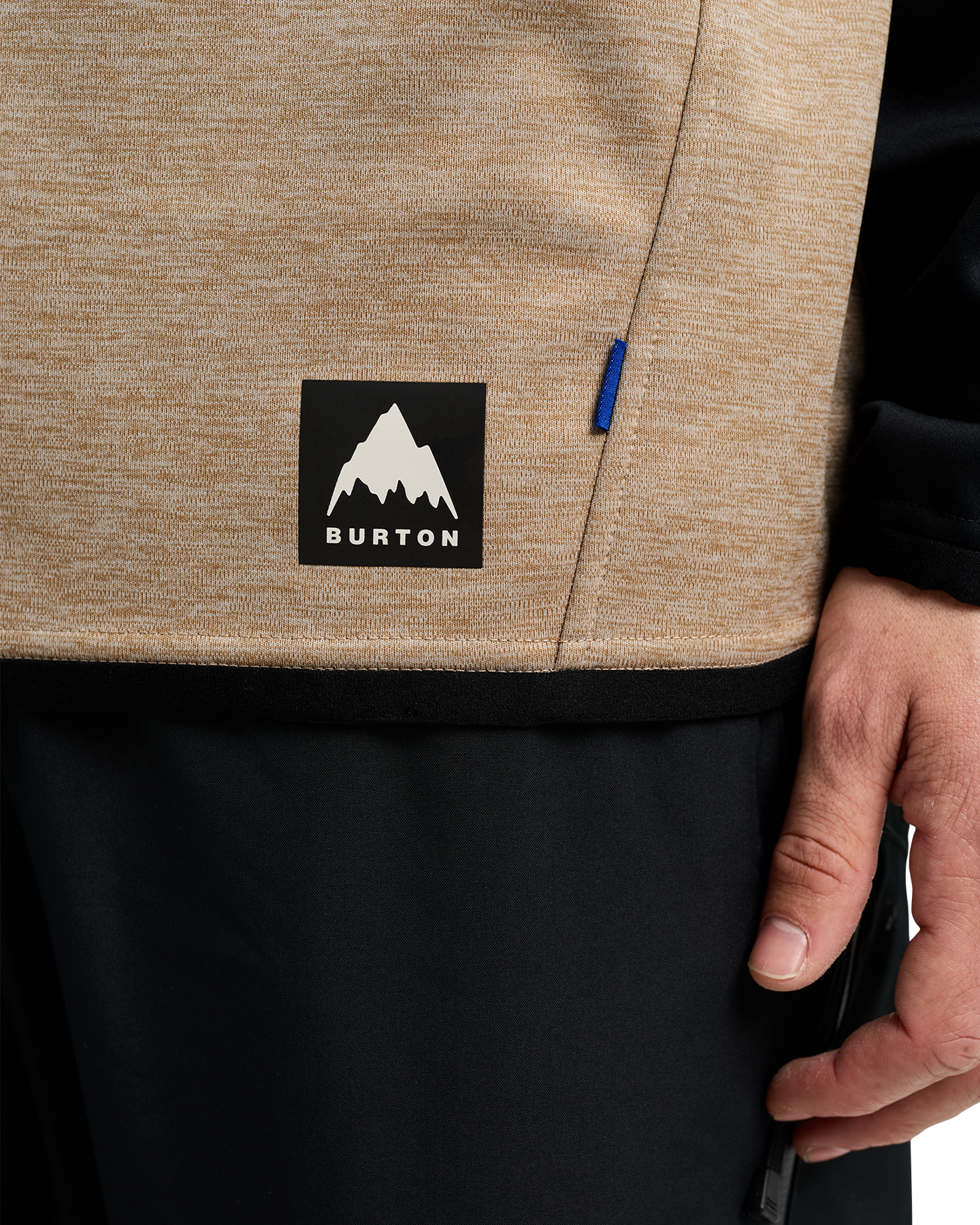 Burton Men's Crown Weatherproof Crewneck Fleece - Summit Taupe Heather/True Black Men's Fleece - Trojan Wake Ski Snow