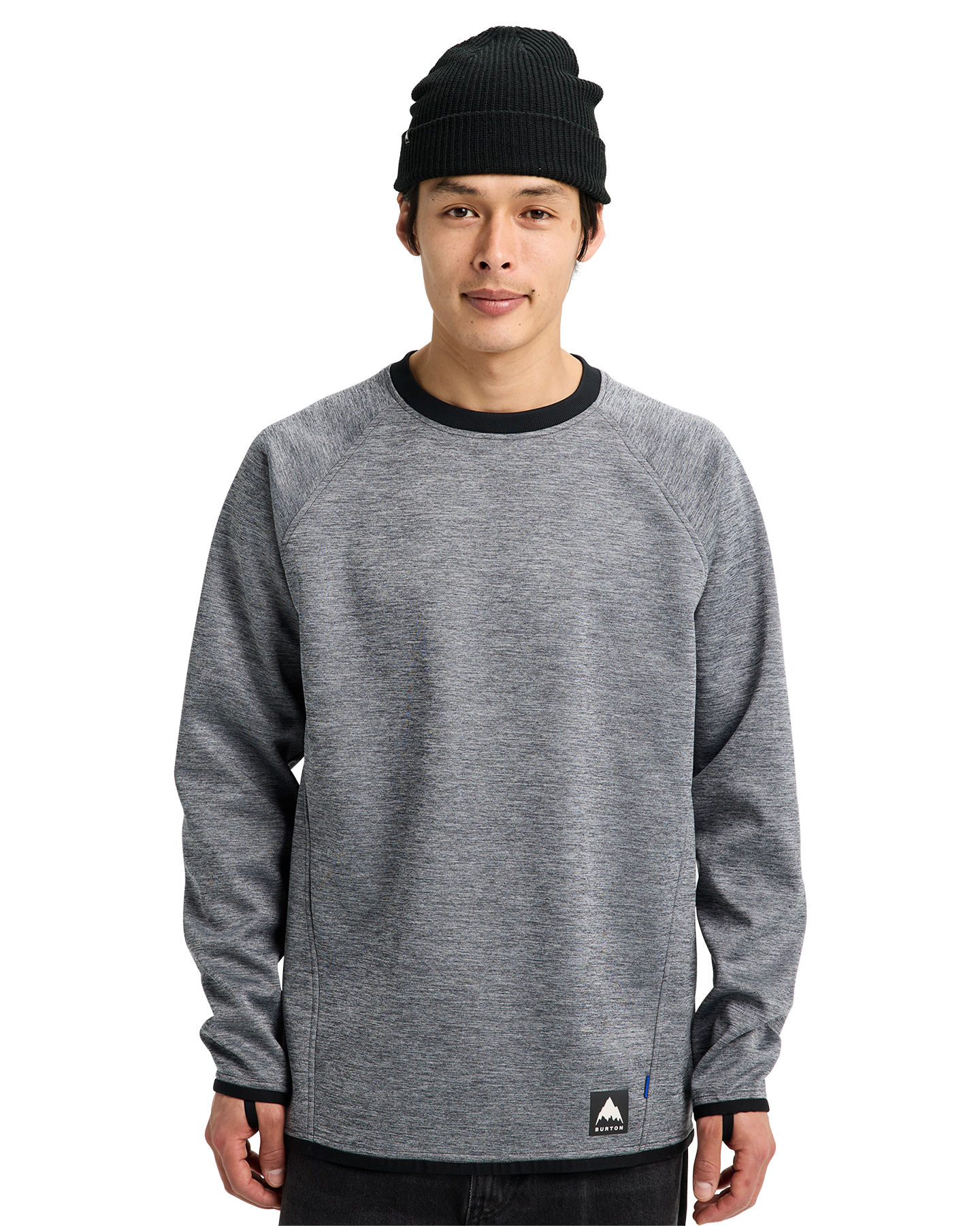 Burton Men's Crown Weatherproof Crewneck Fleece - True Black Heather Men's Fleece - Trojan Wake Ski Snow