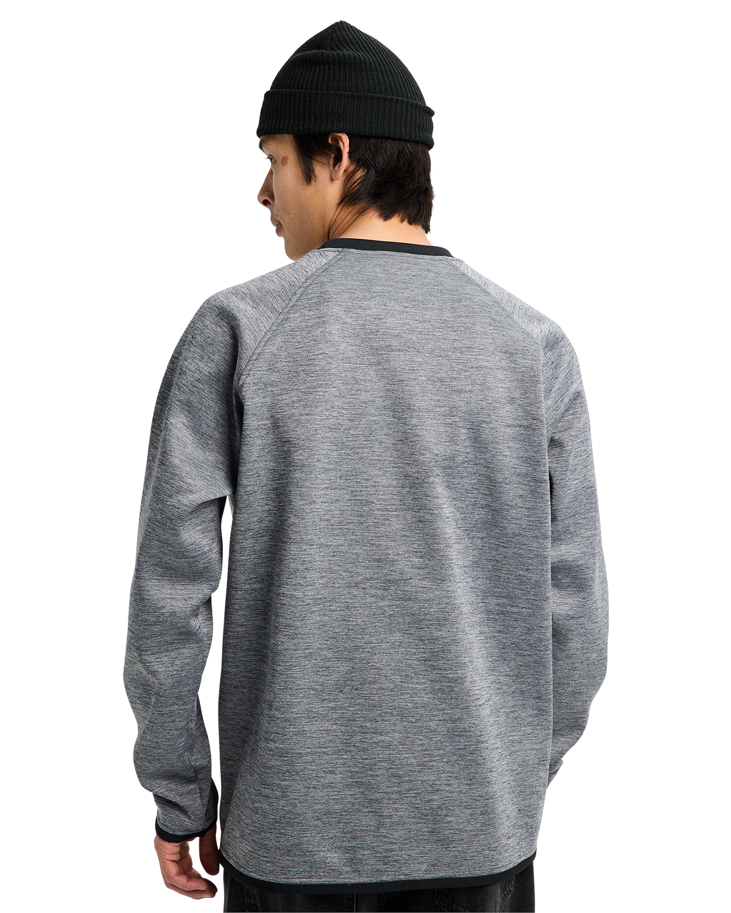 Burton Men's Crown Weatherproof Crewneck Fleece - True Black Heather Men's Fleece - Trojan Wake Ski Snow