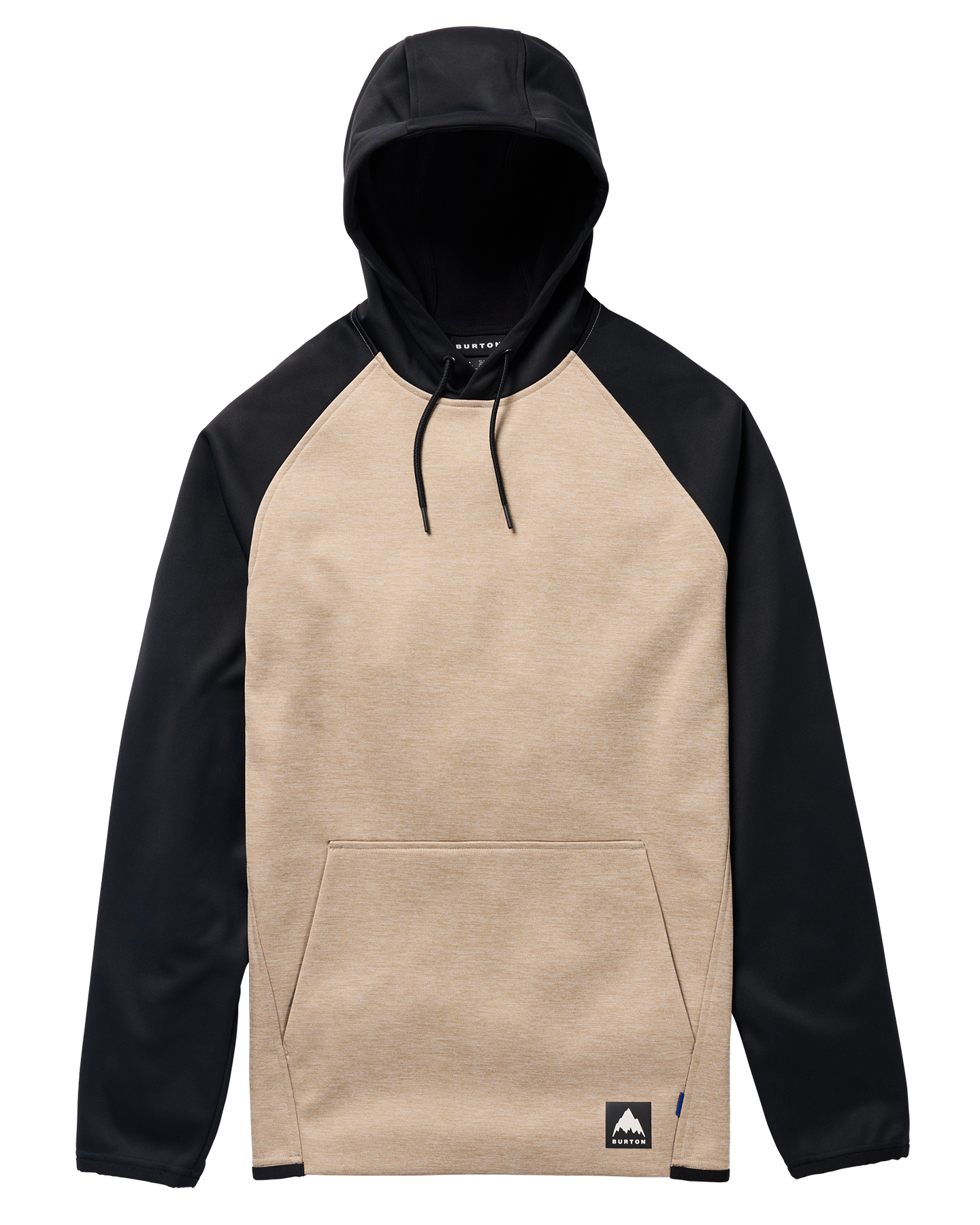 Burton Men's Crown Weatherproof Hoodie Pullover Fleece - Summit Taupe Heather/True Black Men's Hoodies - Trojan Wake Ski Snow