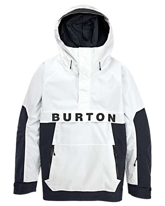 Burton Men's Frostner 2L Anorak Snow Jacket - Stout White/True Black Men's Snow Jackets - Trojan Wake Ski Snow