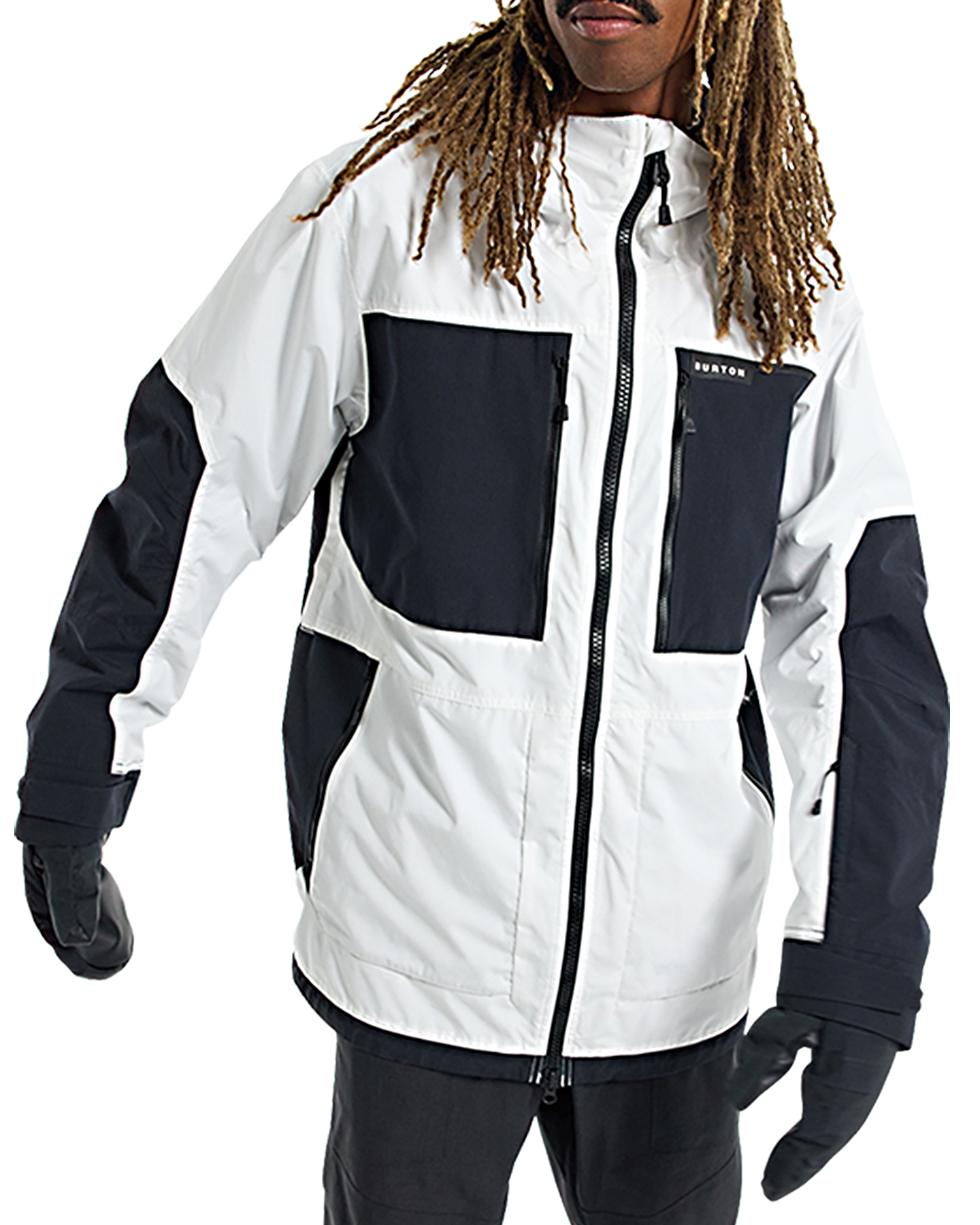 Burton Men's Frostner 2L Snow Jacket - Stout White/True Black Men's Snow Jackets - Trojan Wake Ski Snow