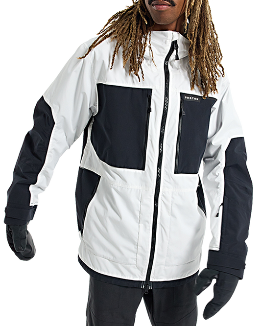 Burton Men's Frostner 2L Snow Jacket - Stout White/True Black Men's Snow Jackets - Trojan Wake Ski Snow