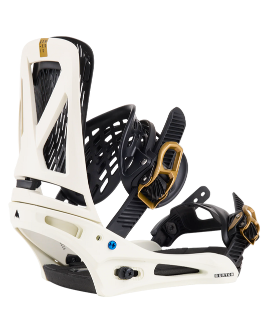 Burton Men's Genesis Re:Flex Snowboard Bindings - White / Gold - 2024 Snowboard Bindings - Mens - Trojan Wake Ski Snow