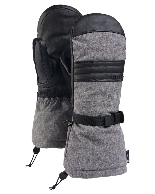 Burton Men's Gore-Tex Warmest Mittens - Gray Heather Men's Snow Mittens - Trojan Wake Ski Snow