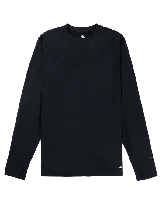 Burton Men's Midweight Base Layer Crewneck - True Black Men's Thermal Tops - Trojan Wake Ski Snow