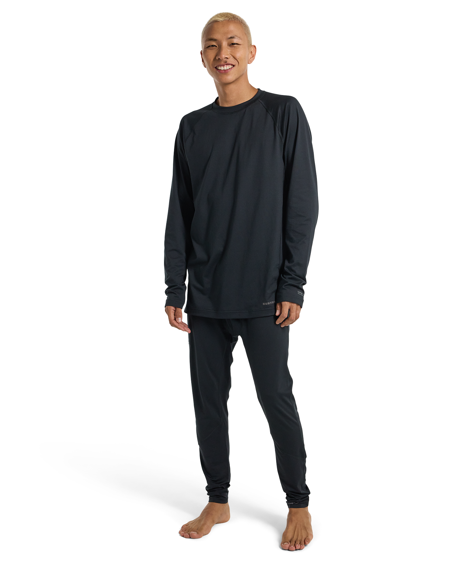 Burton Men's Midweight Base Layer Crewneck - True Black Men's Thermal Tops - Trojan Wake Ski Snow