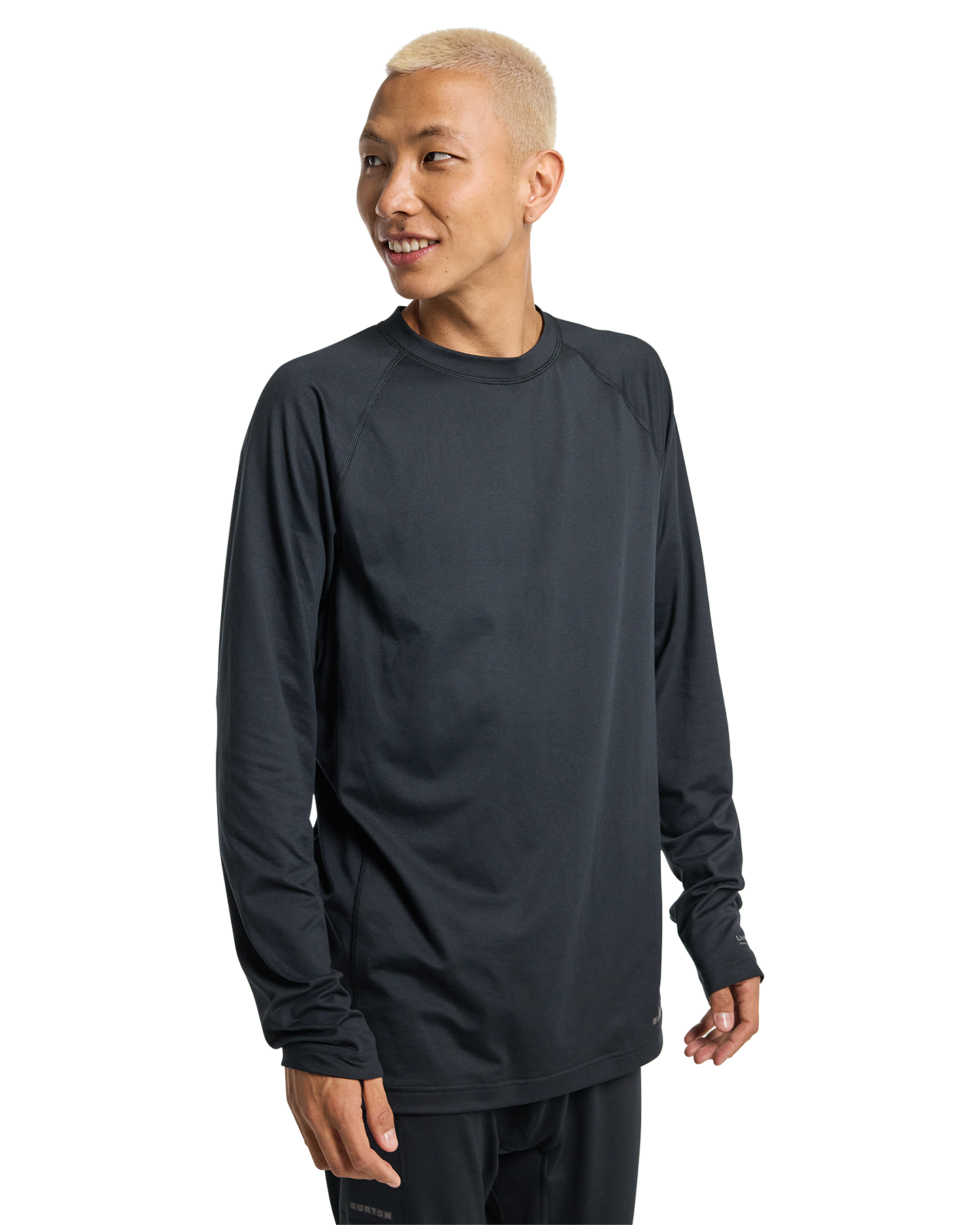 Burton Men's Midweight Base Layer Crewneck - True Black Men's Thermal Tops - Trojan Wake Ski Snow