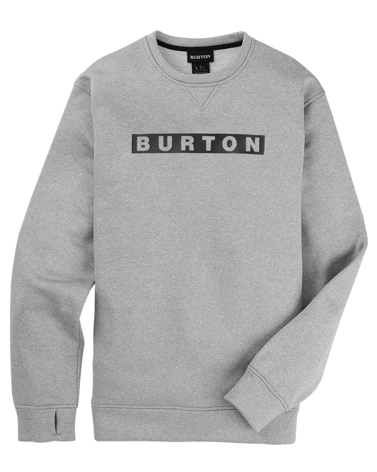 Burton Men's Oak Pullover Crewneck - Gray Heather Men's Crewnecks - Trojan Wake Ski Snow