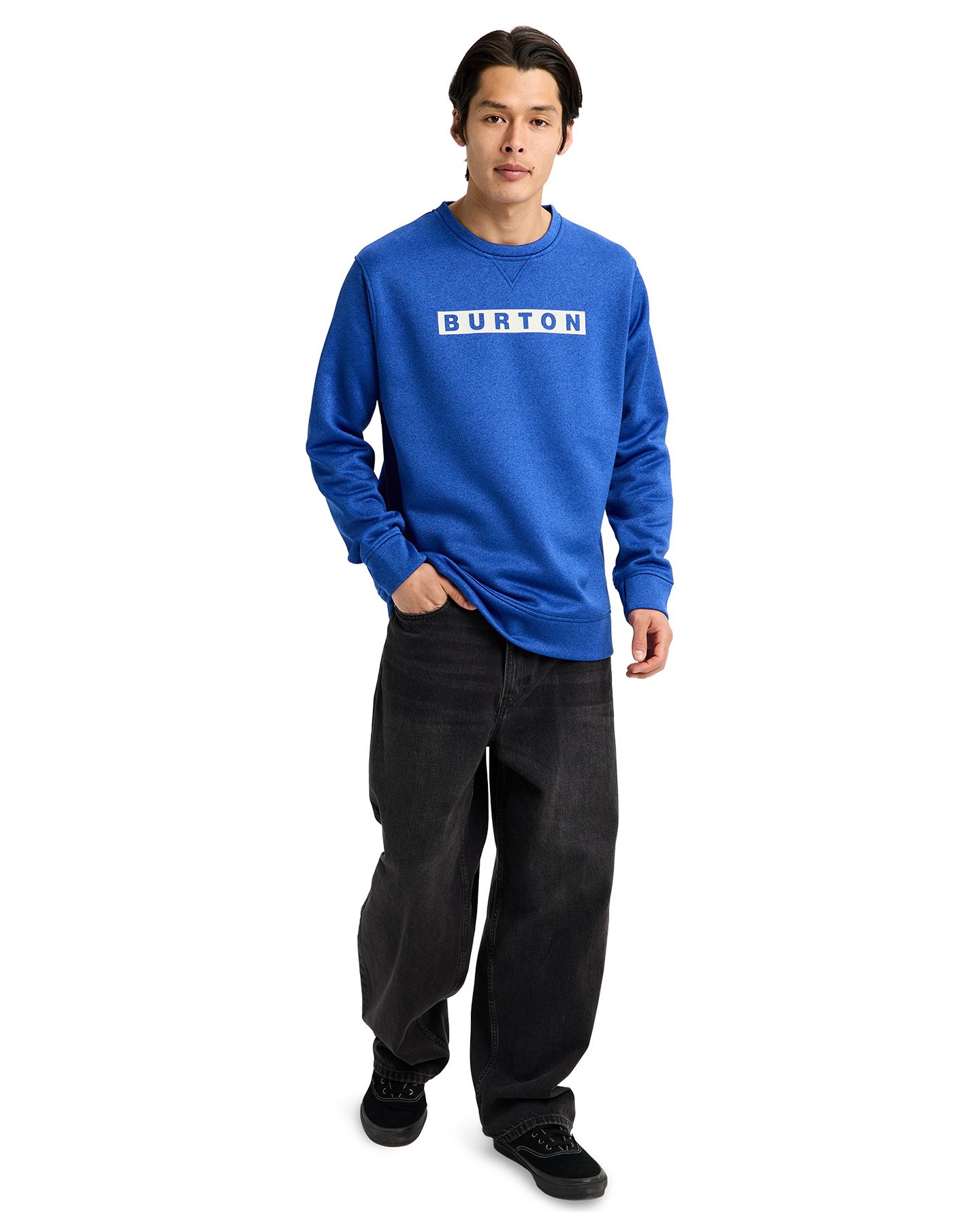 Burton Men's Oak Pullover Crewneck - Jake Blue Heather Men's Crewnecks - Trojan Wake Ski Snow