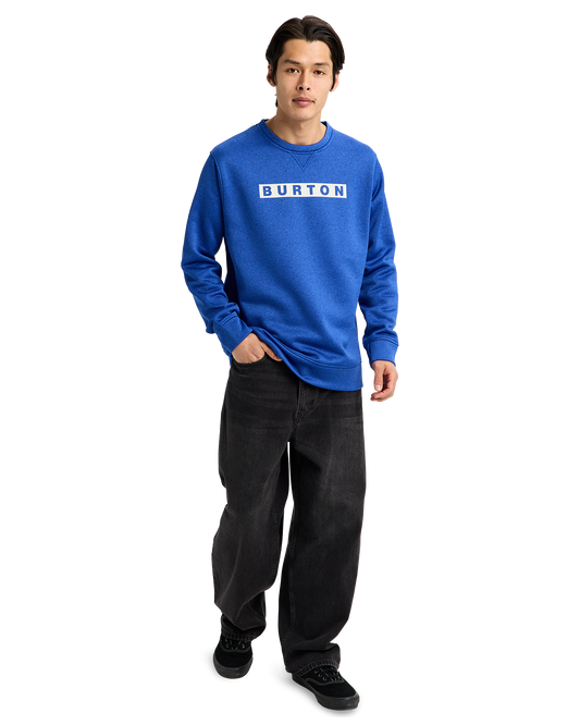 Burton Men's Oak Pullover Crewneck - Jake Blue Heather Men's Crewnecks - Trojan Wake Ski Snow