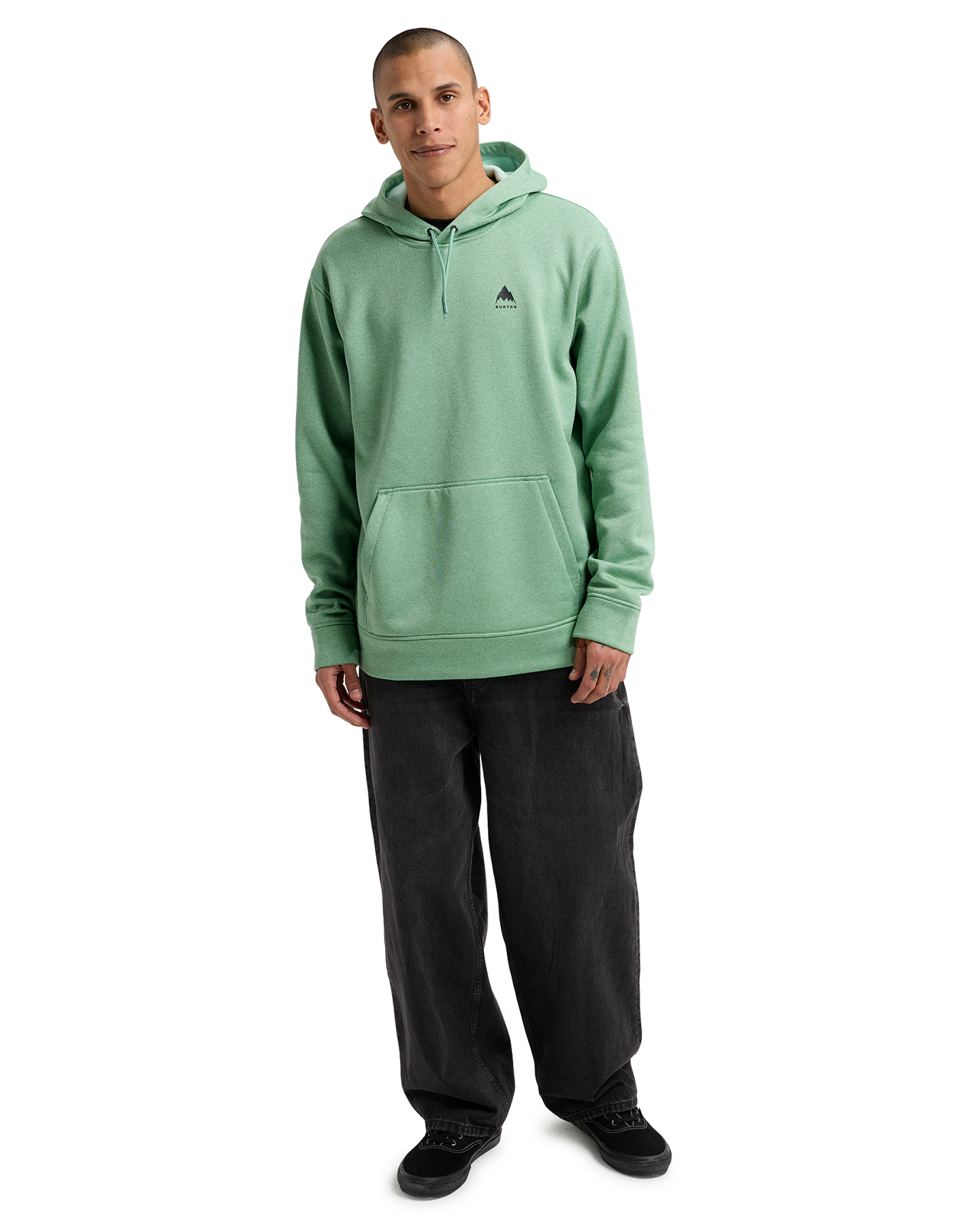 Burton Men's Oak Pullover Hoodie - Soft Sage Heather Men's Hoodies - Trojan Wake Ski Snow