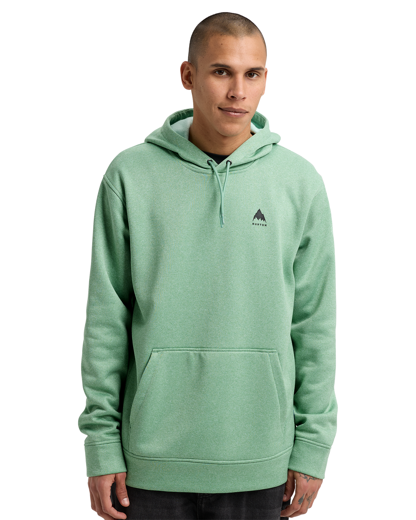 Burton Men's Oak Pullover Hoodie - Soft Sage Heather Men's Hoodies - Trojan Wake Ski Snow