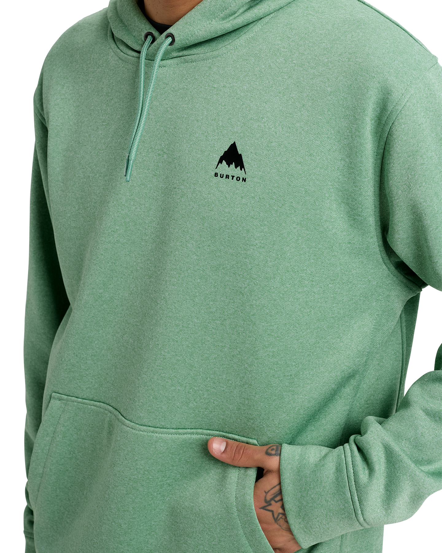 Burton Men's Oak Pullover Hoodie - Soft Sage Heather Men's Hoodies - Trojan Wake Ski Snow