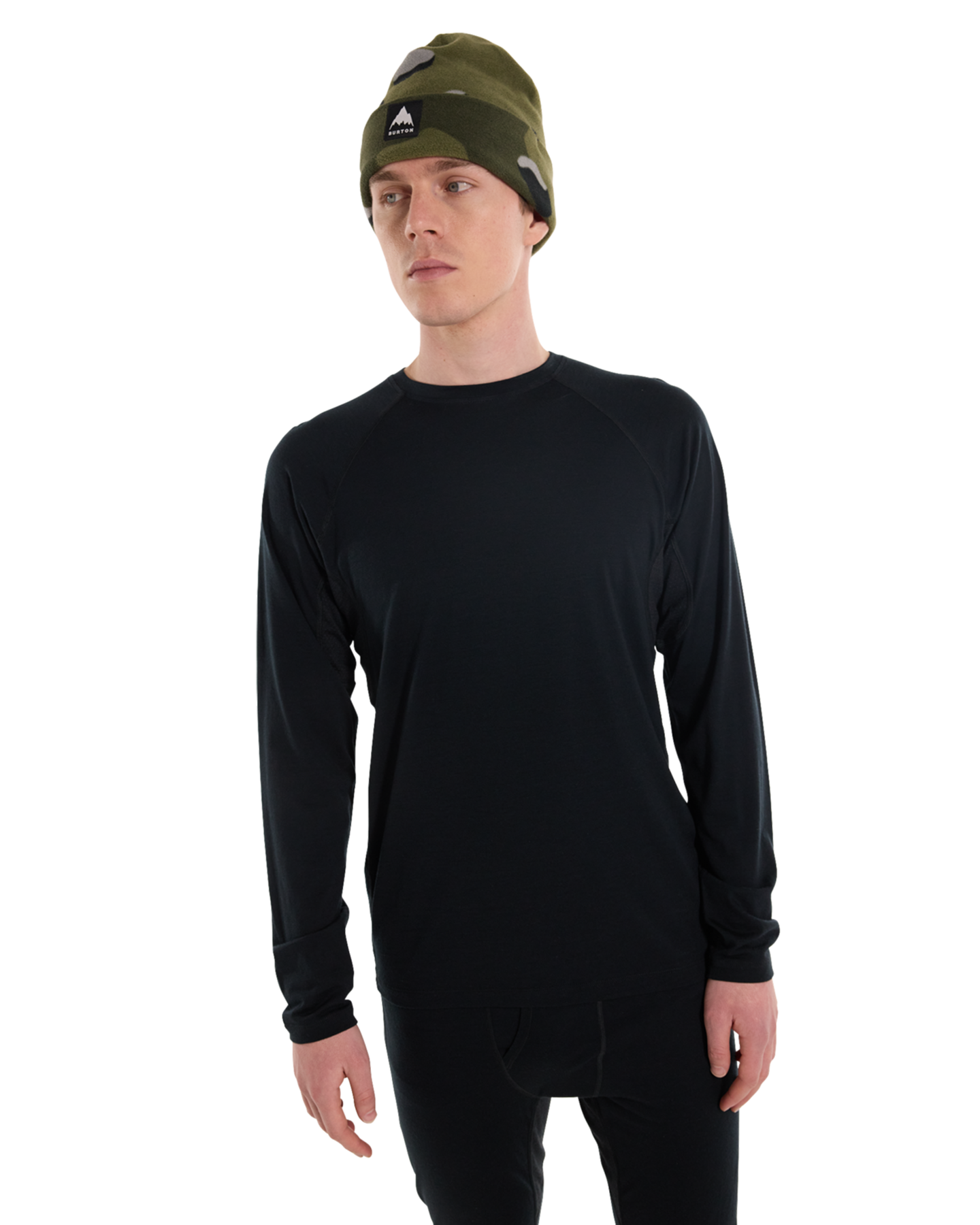 Burton Men's Phayse Merino Crewneck Fleece - True Black Shirts & Tops - Trojan Wake Ski Snow