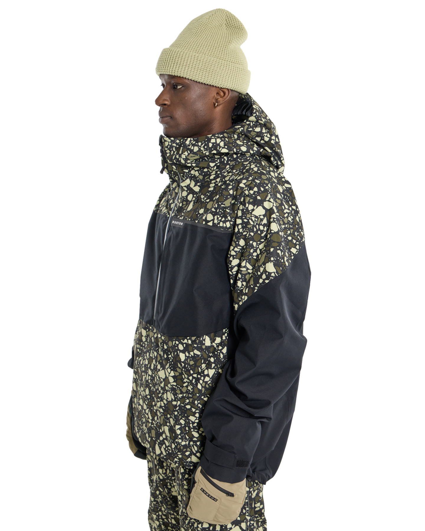 Burton Men's Pillowline Gore-Tex 2L Anorak Snow Jacket - Sediment/True Black Men's Snow Jackets - Trojan Wake Ski Snow