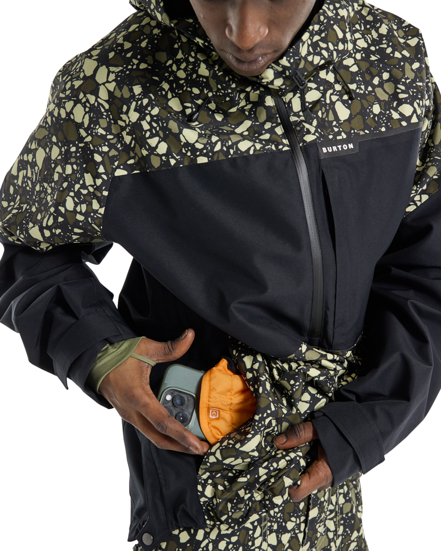 Burton Men's Pillowline Gore-Tex 2L Anorak Snow Jacket - Sediment/True Black Men's Snow Jackets - Trojan Wake Ski Snow